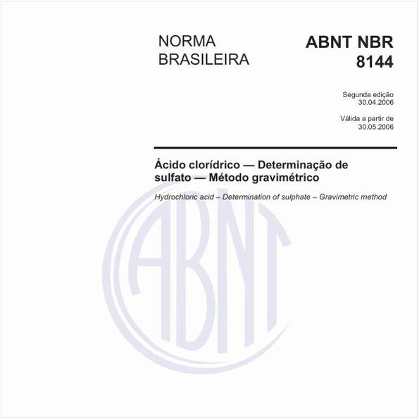 Ácido clorídrico - Determinação de sulfato - Método gravimétrico