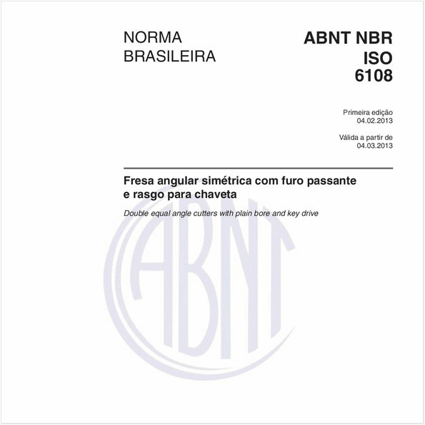 Fresa angular simétrica com furo passante e rasgo para chaveta