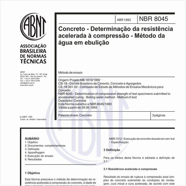 Concreto - Determinação da resistência acelerada à compressão - Método da água em ebulição - Metodo de ensaio