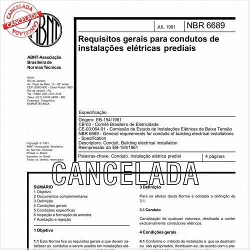 Requisitos gerais para condutos de instalações elétricas prediais