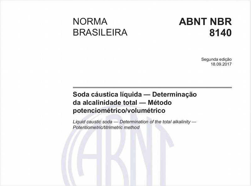 Soda cáustica líquida - Determinação da alcalinidade total - Método potenciométrico/volumétrico
