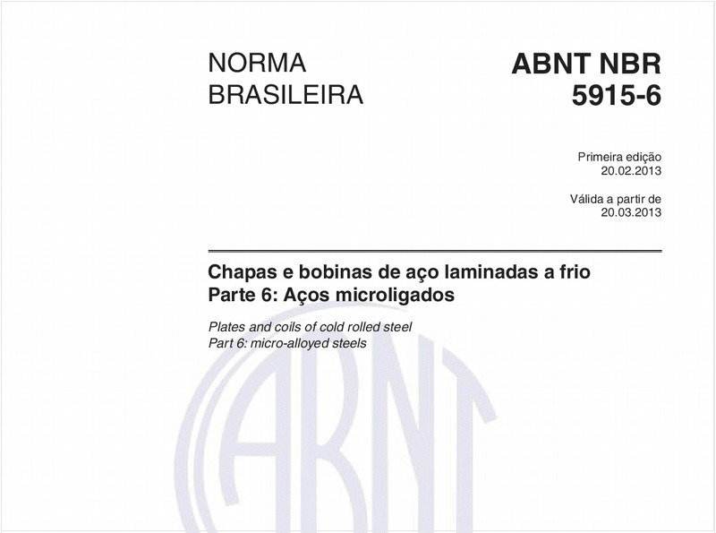 Chapas e bobinas de aço laminadas a frio - Parte 6: Aços microligados