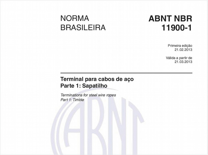 Terminal para cabos de aço - Parte 1: Sapatilho