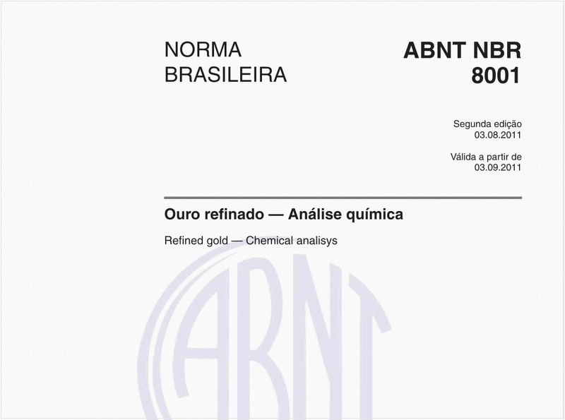 Ouro refinado — Análise química