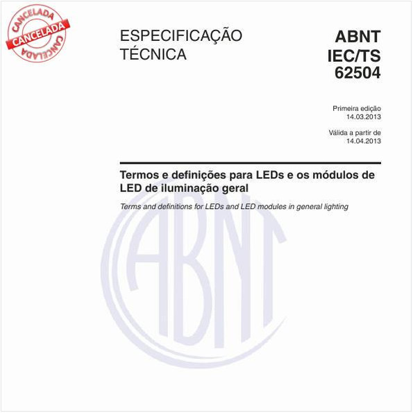 Termos e definições para LEDs e os módulos de LED de iluminação geral