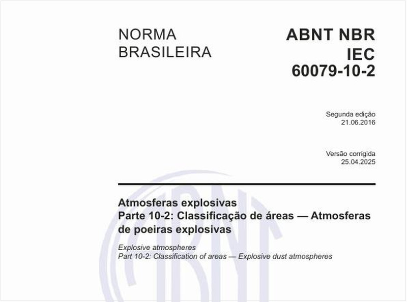 Atmosferas explosivas - Parte 10-2: Classificação de áreas — Atmosferas de poeiras explosivas