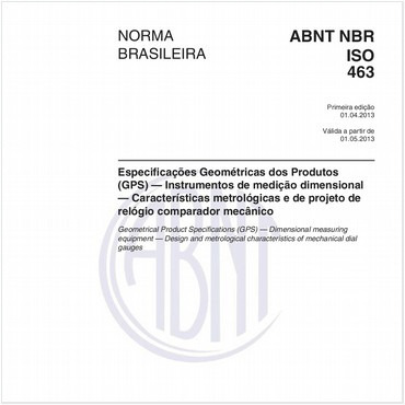 ABNT NBR ISO 463 NBRISO463 Especificações Geométricas dos Produtos
