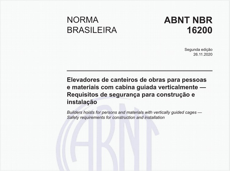 Elevadores de canteiros de obras para pessoas e materiais com cabina guiada verticalmente — Requisitos de segurança para construção e instalação