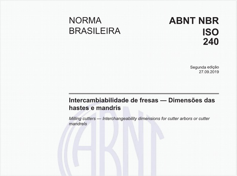 Intercambiabilidade de fresas - Dimensões das hastes e mandris