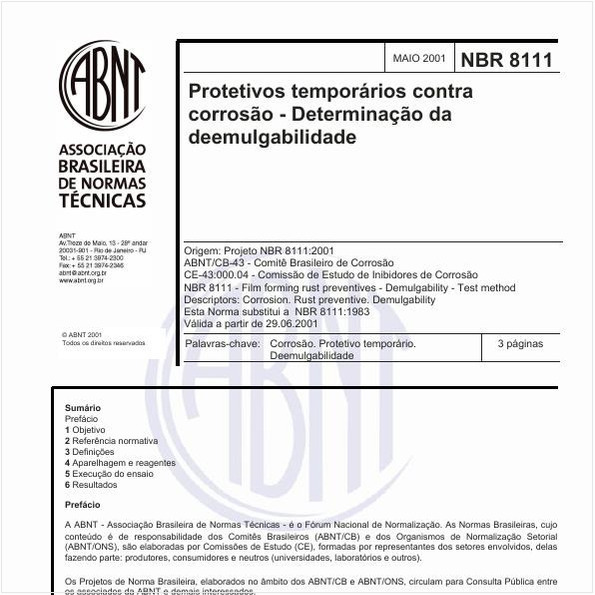 Protetivos temporários contra corrosão - Determinação da deemulgabilidade