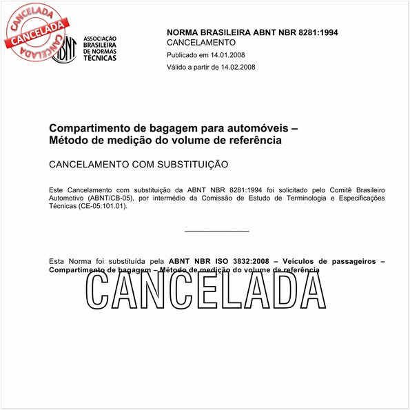 Compartimento de bagagem para automóveis - Método de medição do volume de referência