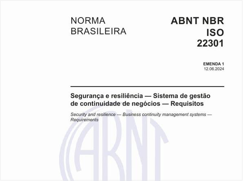 Segurança e resiliência — Sistema de gestão de continuidade de negócios — Requisitos