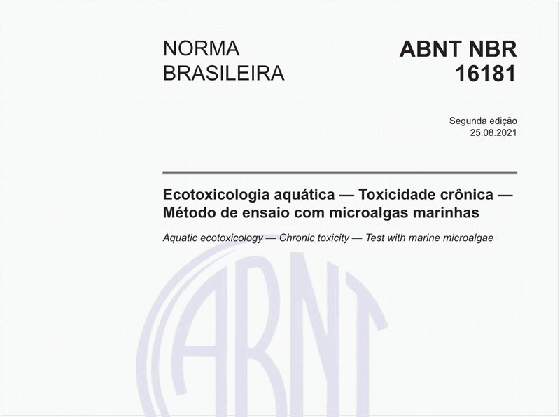 Ecotoxicologia aquática - Toxicidade crônica - Método de ensaio com microalgas marinhas