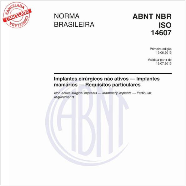 Implantes cirúrgicos não ativos - Implantes mamários - Requisitos particulares