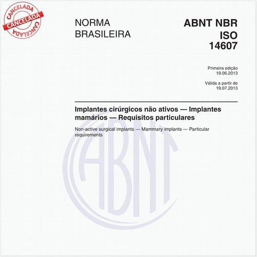 Implantes cirúrgicos não ativos - Implantes mamários - Requisitos particulares