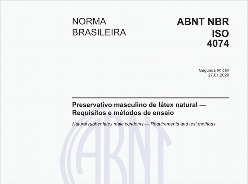 Preservativo masculino de látex natural — Requisitos e métodos de ensaio