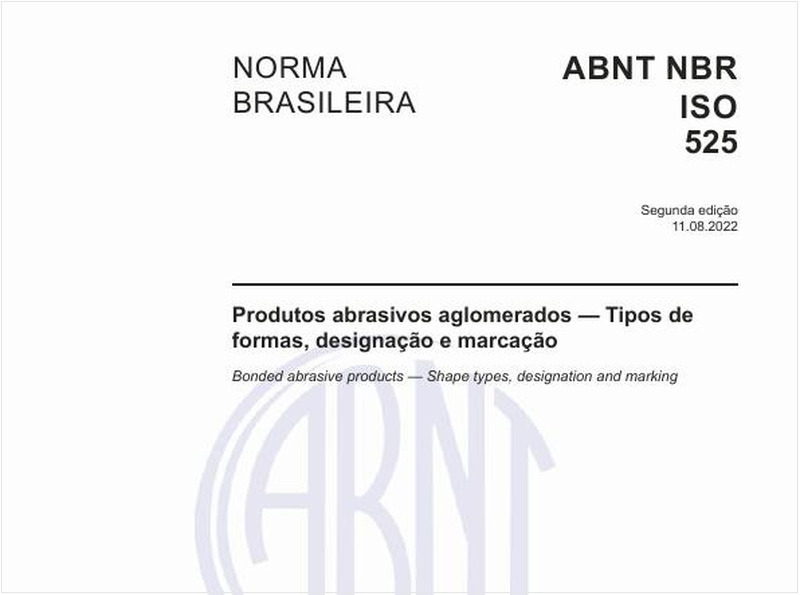 Produtos abrasivos aglomerados - Tipos de formas, designação e marcação