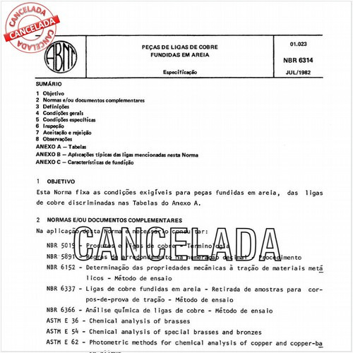 Peças de ligas de cobre fundidas em areia