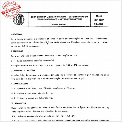 Soda cáustica líquida comercial - Determinação do teor de carbonato - Método volumétrico  