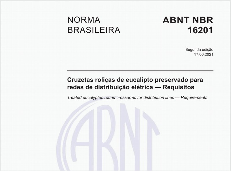 Cruzetas roliças de eucalipto preservado para redes de distribuição elétrica - Requisitos