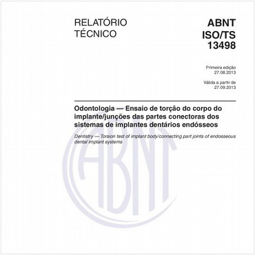 ABNT ISO/TS13498 de 08/2013