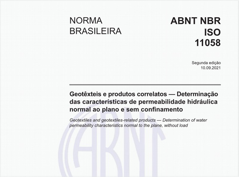 Geotêxteis e produtos correlatos - Determinação das características de permeabilidade hidráulica normal ao plano e sem confinamento