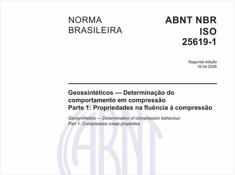 Geossintéticos — Determinação do comportamento em compressão - Parte 1: Propriedades na fluência à compressão