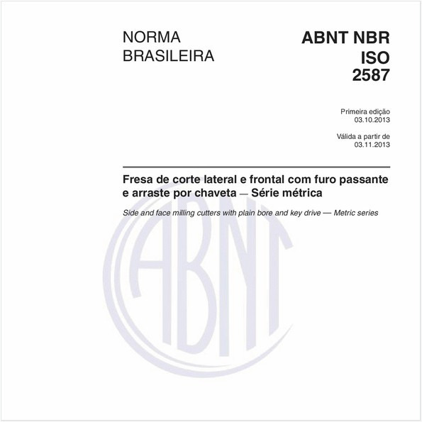 Fresa de corte lateral e frontal com furo passante e arraste por chaveta — Série métrica