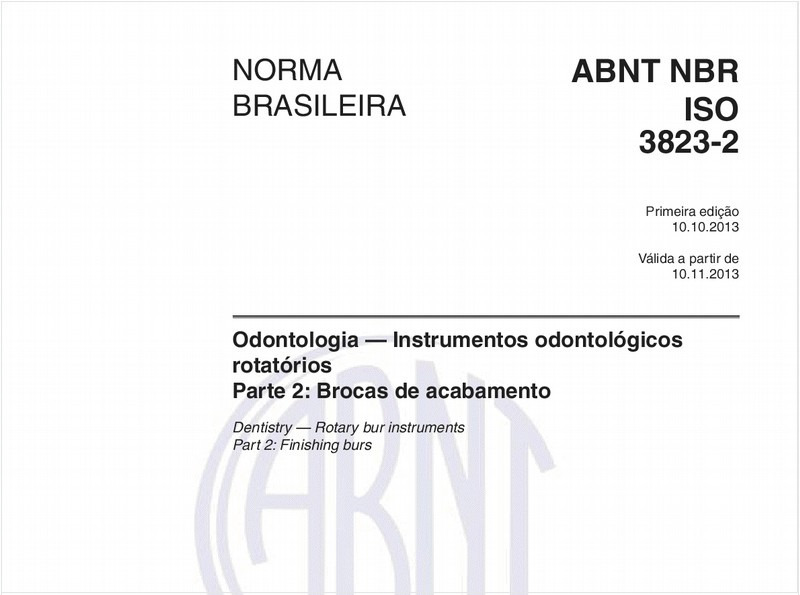 Odontologia — Instrumentos odontológicos rotatórios - Parte 2: Brocas de acabamento
