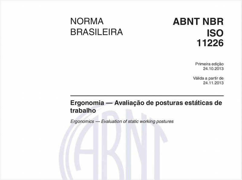 Ergonomia — Avaliação de posturas estáticas de trabalho
