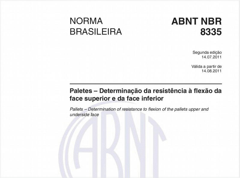 Paletes – Determinação da resistência à flexão da face superior e da face inferior