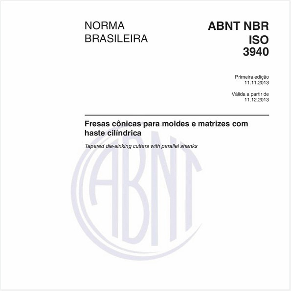 Fresas cônicas para moldes e matrizes com haste cilíndrica