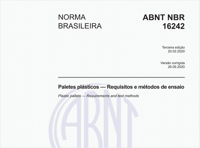 Paletes plásticos — Requisitos e métodos de ensaio