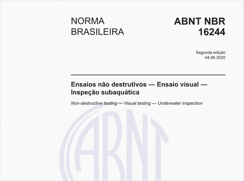 Ensaios não destrutivos — Ensaio visual — Inspeção subaquática