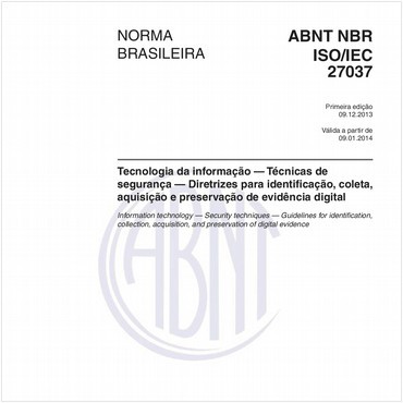 NBRISO/IEC27037 de 12/2013