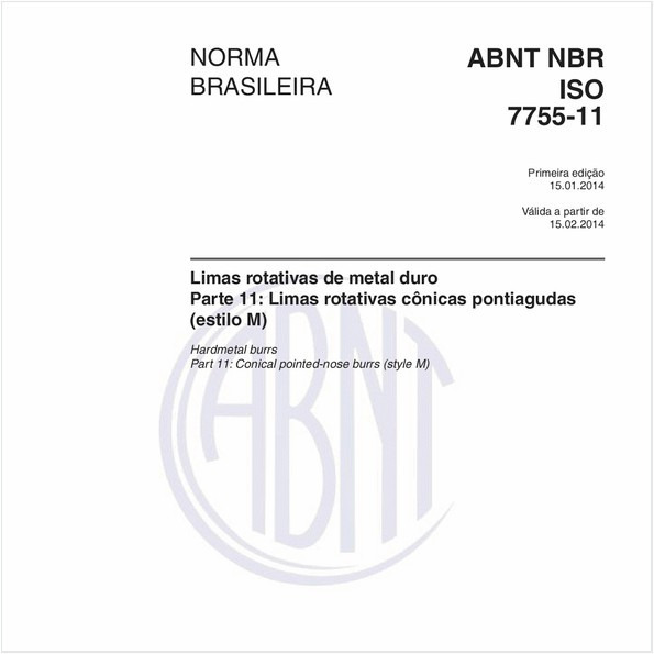 Limas rotativas de metal duro - Parte 11: Limas rotativas cônicas pontiagudas (estilo M)