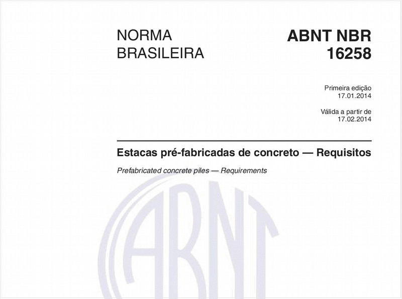 Estacas pré-fabricadas de concreto — Requisitos