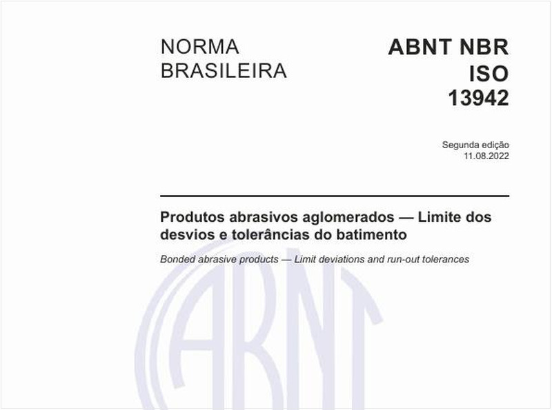 Produtos abrasivos aglomerados - Limite dos desvios e tolerâncias do batimento