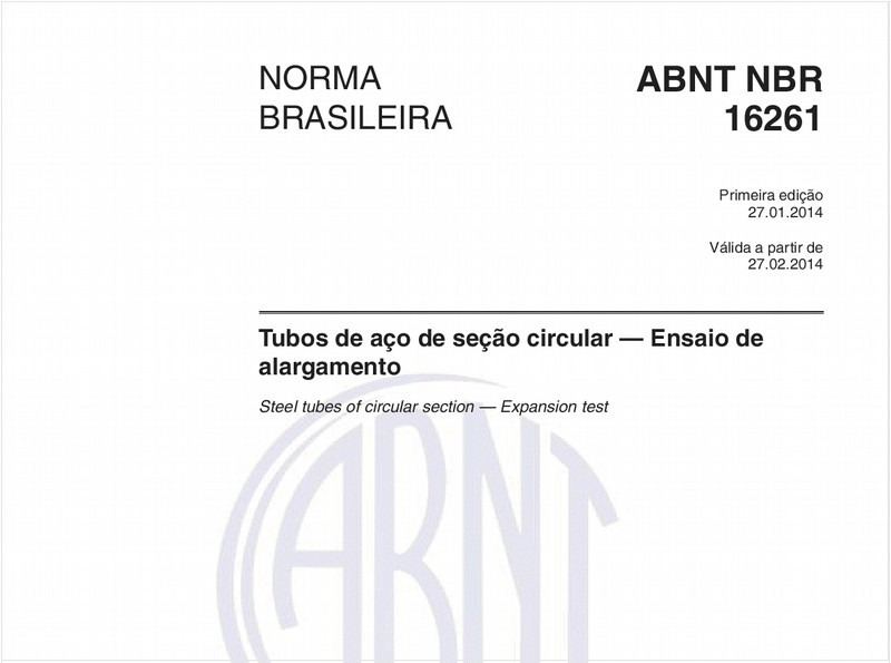 Tubos de aço de seção circular — Ensaio de alargamento