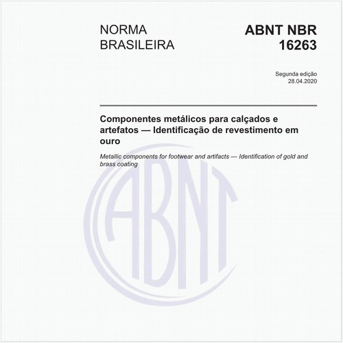 Componentes metálicos para calçados e artefatos - Identificação de revestimento em ouro