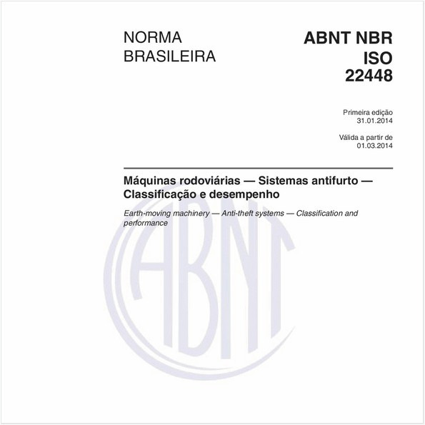 Máquinas rodoviárias — Sistemas antifurto — Classificação e desempenho