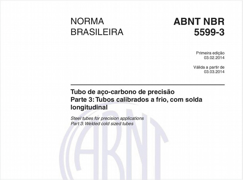 Tubo de aço-carbono de precisão - Parte 3: Tubos calibrados a frio, com solda longitudinal