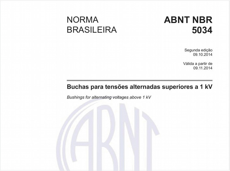 Buchas para tensões alternadas superiores a 1 kV