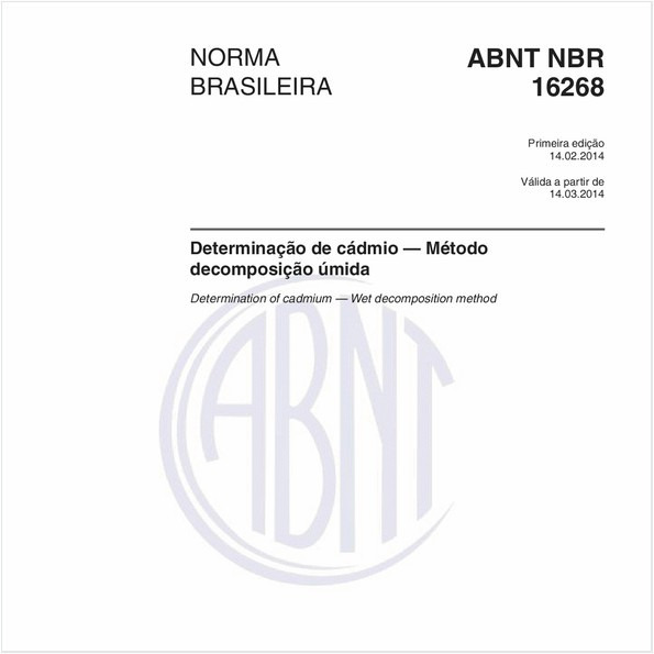 Determinação de cádmio — Método decomposição úmida