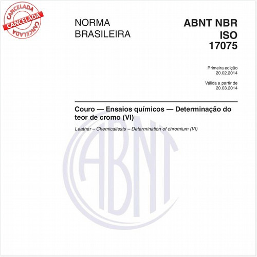 Couro - Ensaios químicos - Determinação do teor de cromo (VI)