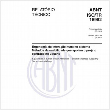 ABNT ISO/TR16982 de 03/2014