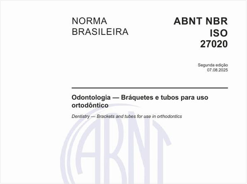 Odontologia — Bráquetes e tubos para uso ortodôntico