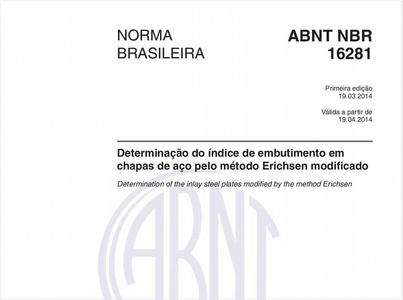 Determinação do índice de embutimento em chapas de aço pelo método Erichsen modificado