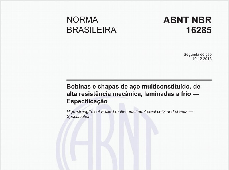 Bobinas e chapas de aço multiconstituído, de alta resistência mecânica, laminadas a frio — Especificação
