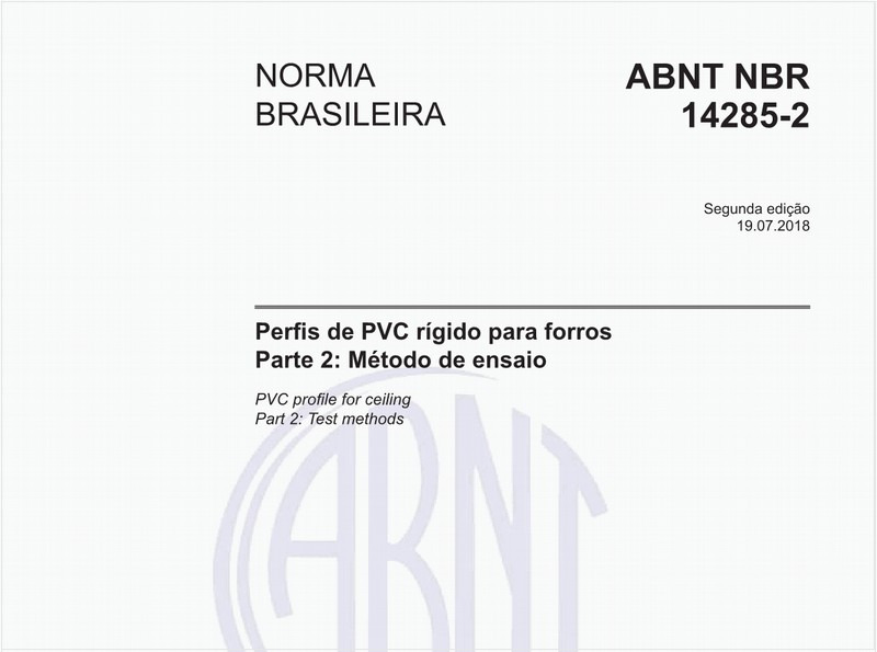 Perfis de PVC rígido para forros - Parte 2: Método de ensaio
